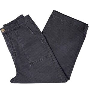 Free People Womens Size 12 Ultra High Rise Wide Leg Pants Faded Distressed Black